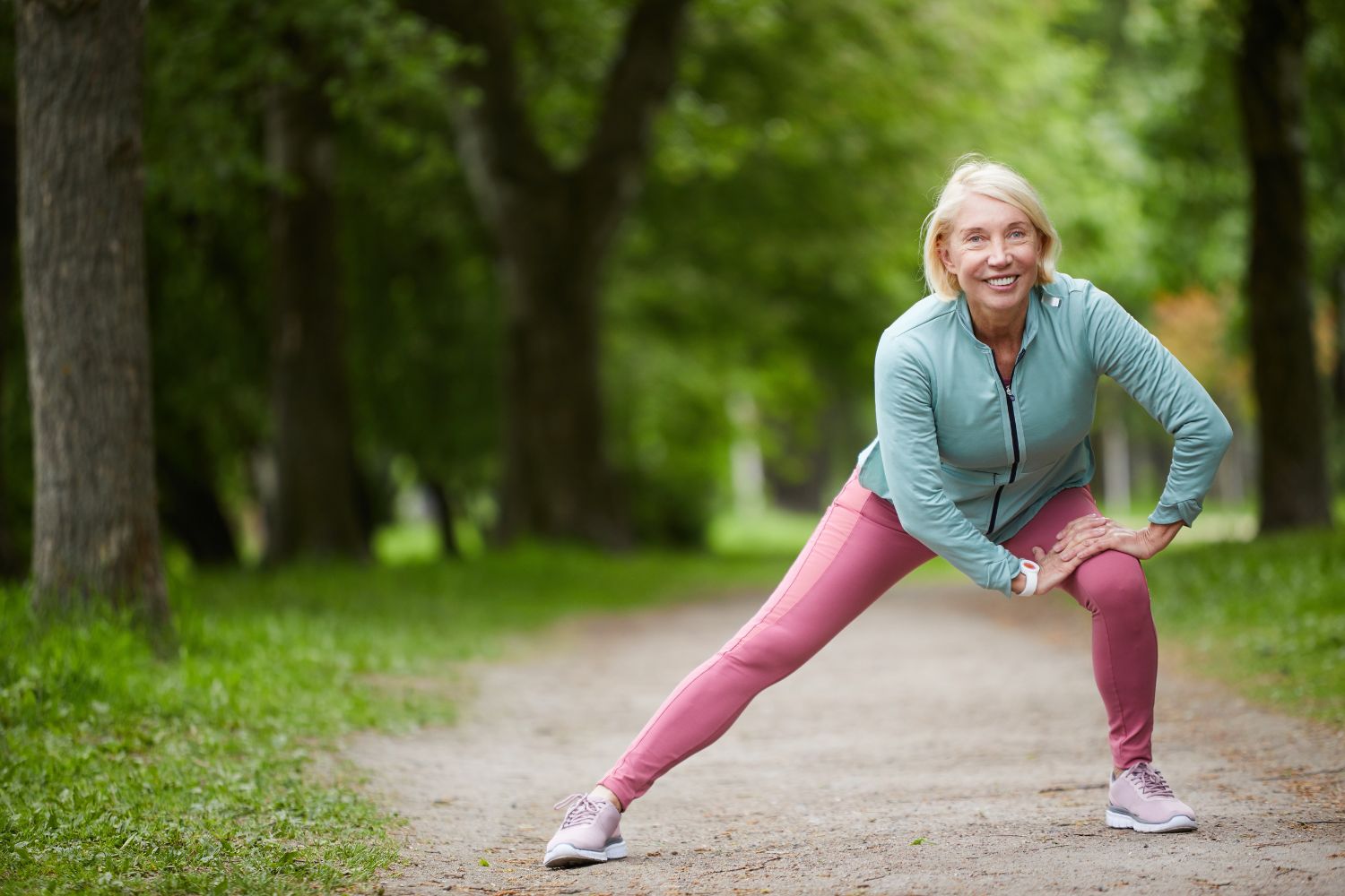 woman runner stretching